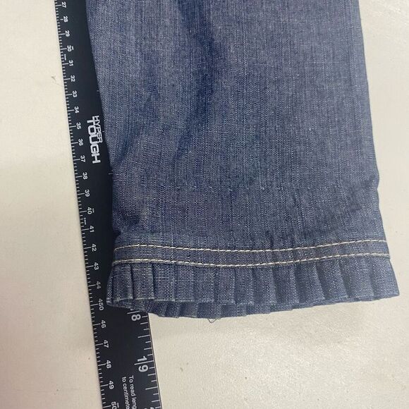 HANNAH Embellished Beaded Denim Jacket Ruffle Trim Size Medium Blue SEE DESCRIPT - Picture 6 of 9